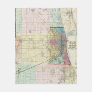 Map of Chicago Fleece Blanket