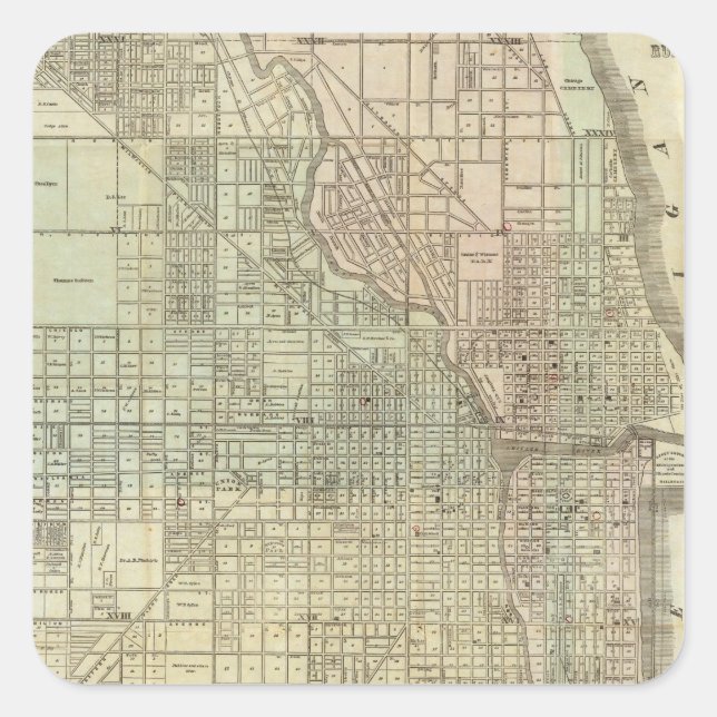 Map Of Chicago Square Sticker (Front)