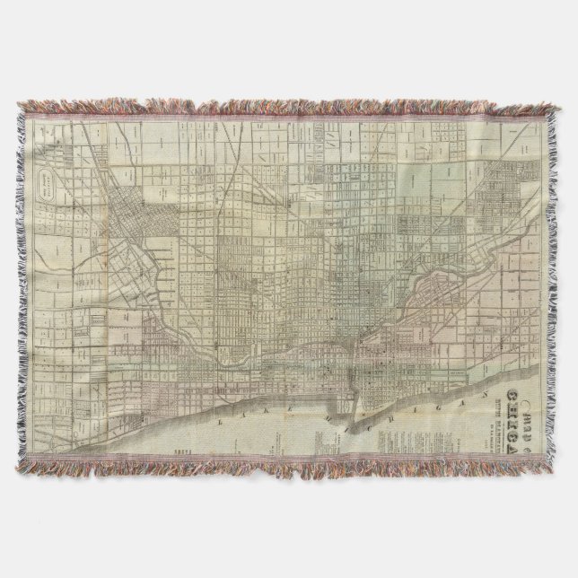 Map Of Chicago Throw Blanket (Front)