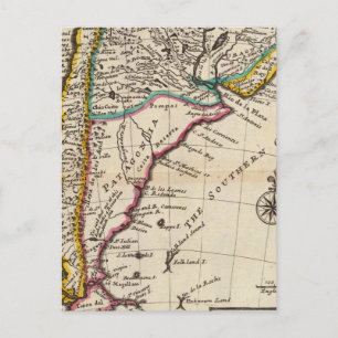 Map of Chili, Patagonia, La Plata Postcard