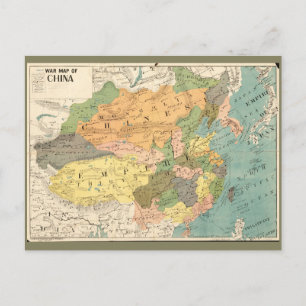 Map of China (1900) Postcard