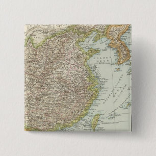 Map of China and Japan 2 Inch Square Button