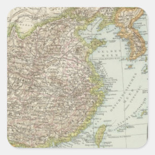 Map of China and Japan Square Sticker