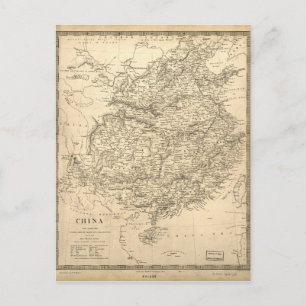 Map of China by Jean-Baptiste Du Halde (1710-1718) Postcard