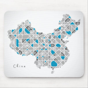 Map of China Crystal Diamond Style Artwork Mouse Pad