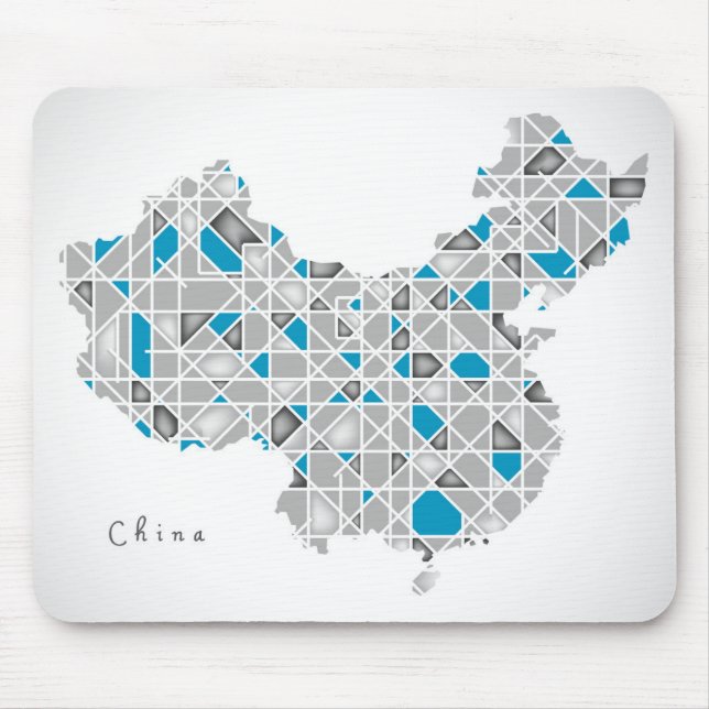 Map of China | Crystal Diamond Style Artwork Mouse Pad (Front)