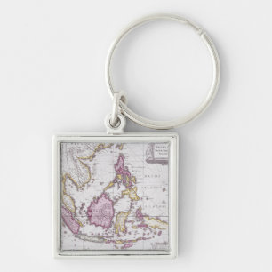 Map of China & Indonesia 1710 Keychain