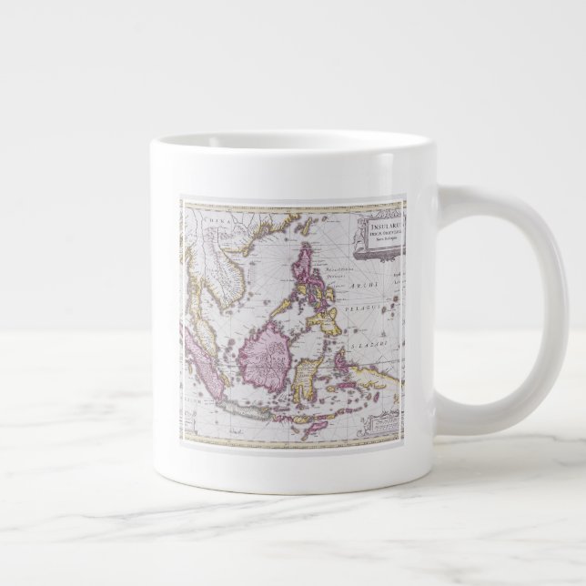 Map of China & Indonesia | 1710 Large Coffee Mug (Right)