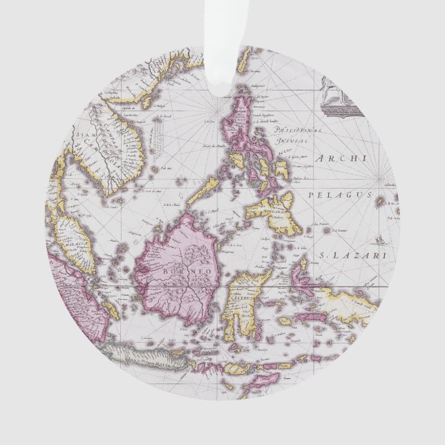 Map of China & Indonesia | 1710 Ornament (Front)