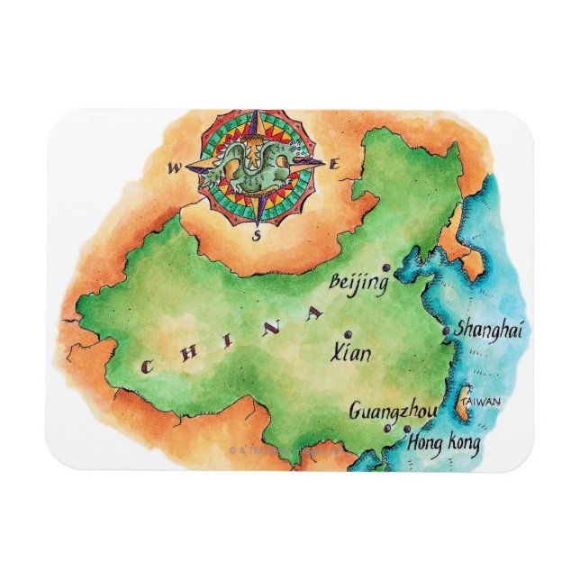 Map of China Magnet (Horizontal)