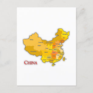Map of china patriotic postcard