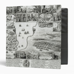 Map of Civil War England and a view of Prague Binder