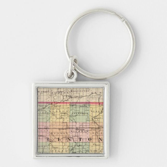 Map of Clinton County, Michigan Keychain (Front)