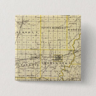 Map of Coles County 2 Inch Square Button