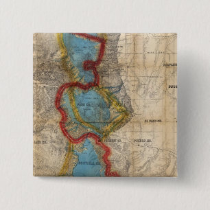Map of Colorado Territory 2 Inch Square Button