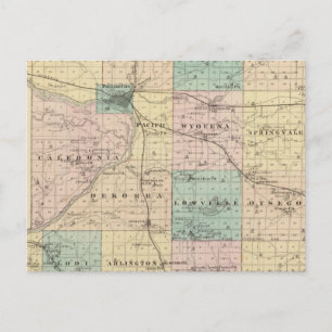 Map of Columbia County, State of Wisconsin Postcard