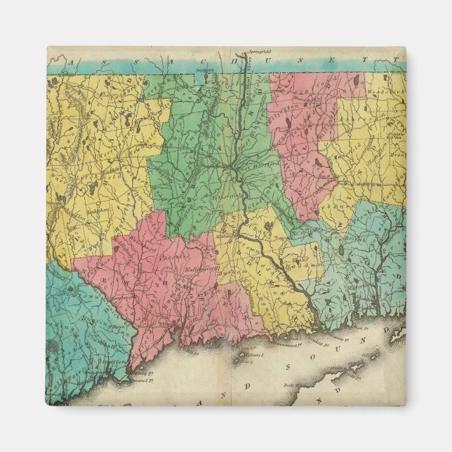 Map Of Connecticut Magnet (Front)