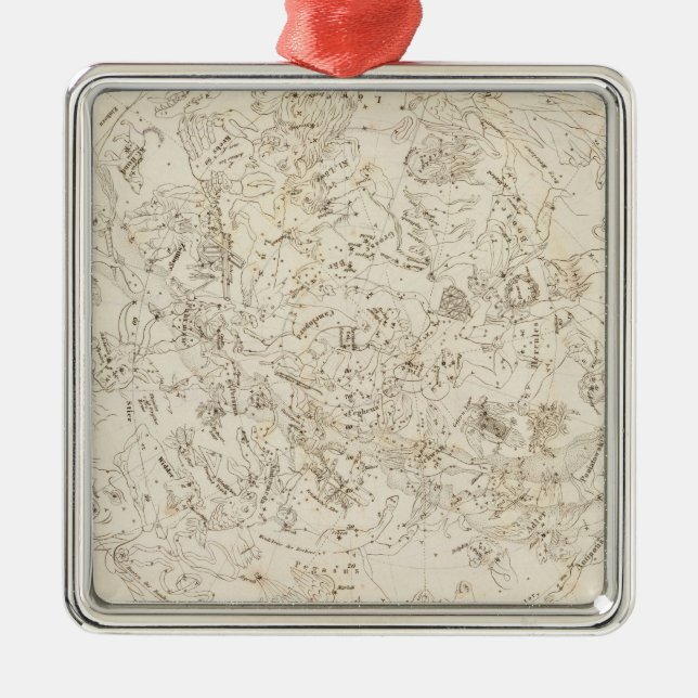 Map of Constellations Metal Ornament (Front)