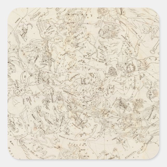 Map of Constellations Square Sticker (Front)
