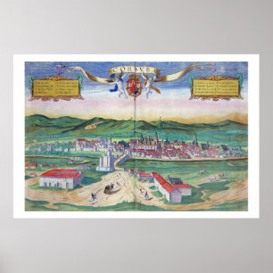 Map of Cordoba, from 'Civitates Orbis Terrarum' by Poster
