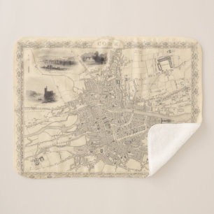 Map of Cork, Ireland Sherpa Blanket