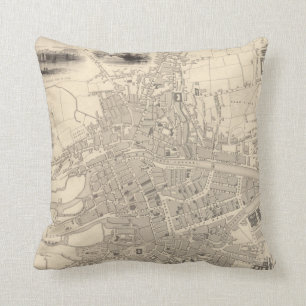 Map of Cork, Ireland Throw Pillow