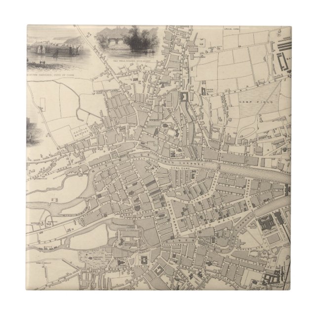 Map of Cork, Ireland Tile (Front)