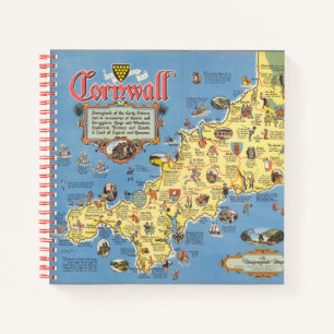 Map of Cornwall, England Notebook