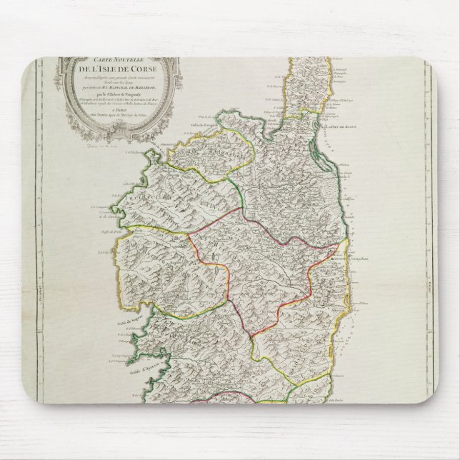 Map of Corsica Mouse Pad (Front)