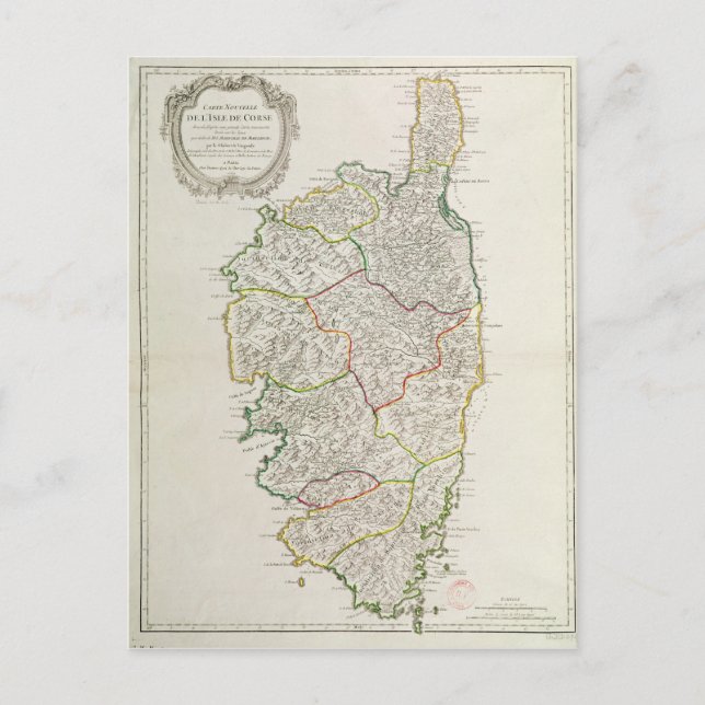 Map of Corsica Postcard (Front)