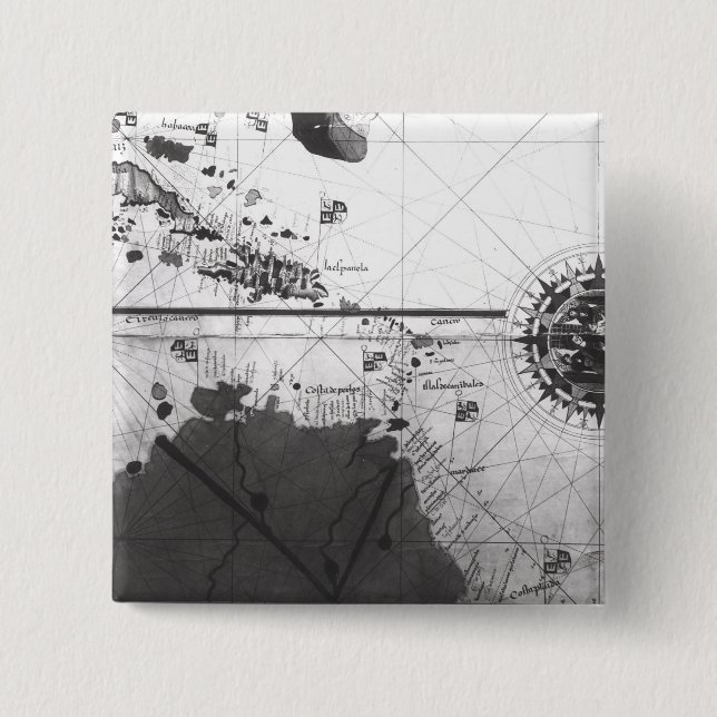 Map of countries 2 inch square button (Front)