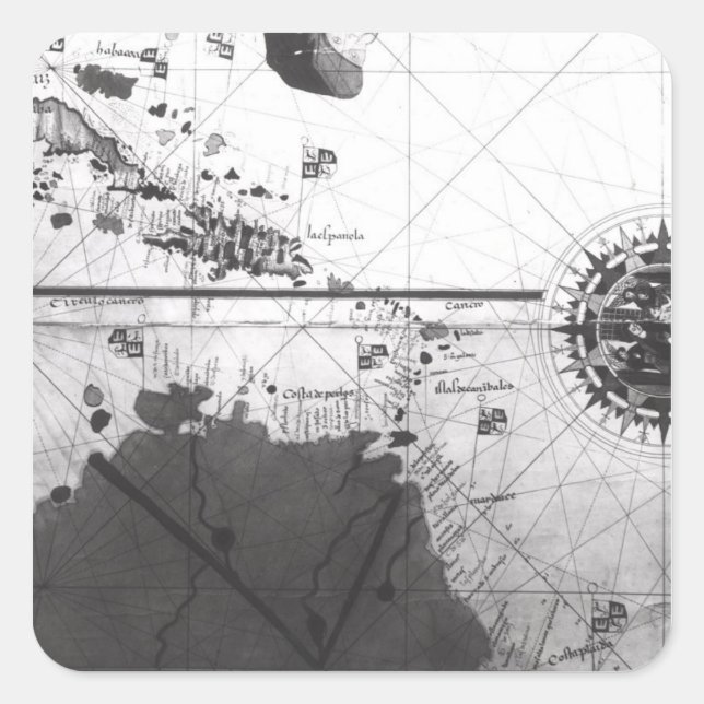 Map of countries square sticker (Front)