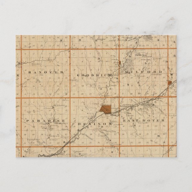 Map of Crawford County, State of Iowa Postcard (Front)