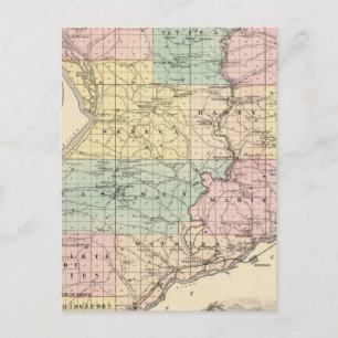 Map of Crawford County, State of Wisconsin Postcard
