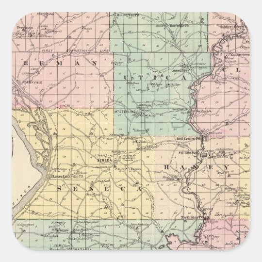 Map Of Crawford County State Of Wisconsin Square Sticker Zazzleca 8813