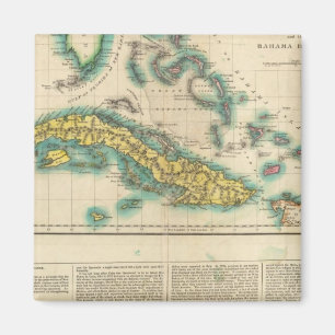 Map Of Cuba And The Bahama Islands Magnet