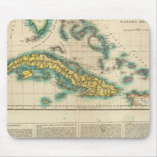 Map Of Cuba And The Bahama Islands Mouse Pad