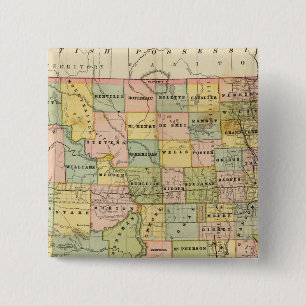 Map of Dakota 2 Inch Square Button