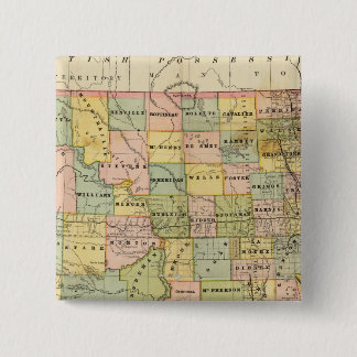 Map of Dakota 2 Inch Square Button