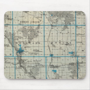 Map of Delaware County, State of Iowa Mouse Pad