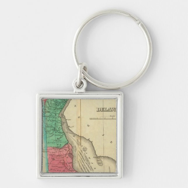 Map Of Delaware Keychain (Front)