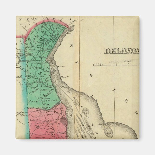 Map Of Delaware Magnet (Front)