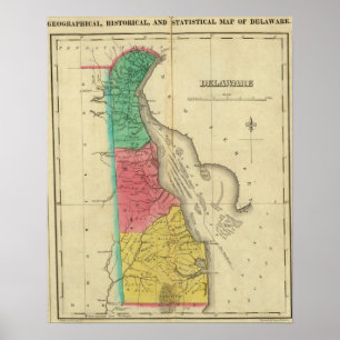 Map Of Delaware Poster