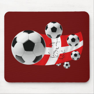 Map of Denmark 2012 soccer lovers flag and balls Mouse Pad