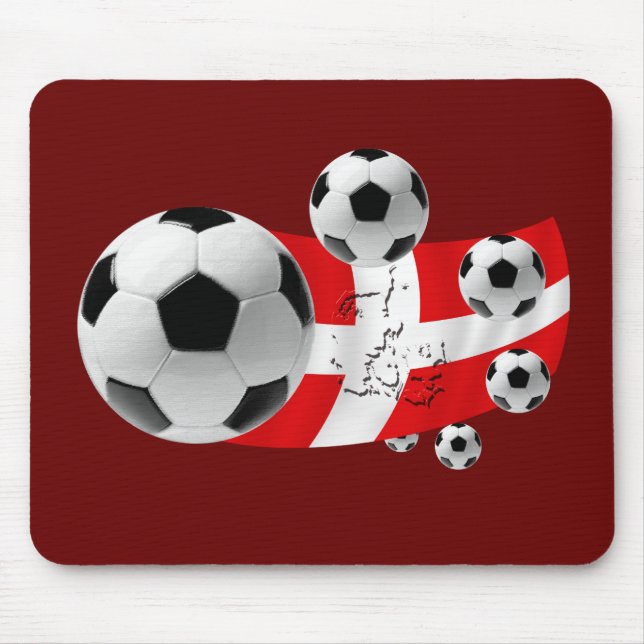 Map of Denmark 2012 soccer lovers flag and balls Mouse Pad (Front)