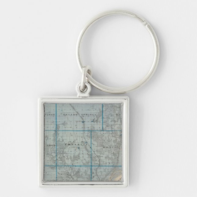 Map of Des Moines County, State of Iowa Keychain (Front)