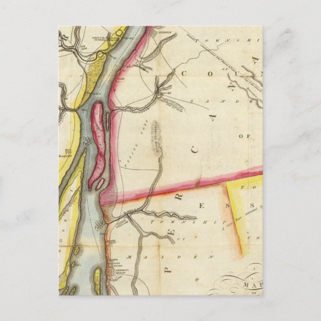 Map of Detroit River and Adjacent Country Postcard (Front)