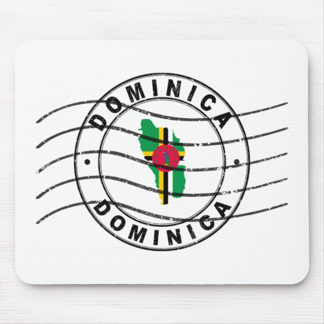 Map of Dominica, Postal Passport Stamp Mouse Pad (Front)