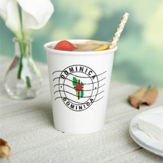 Map of Dominica, Postal Passport Stamp Paper Cups