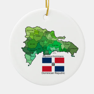 Map of Dominican Republic Ceramic Ornament